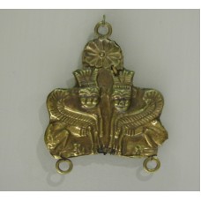 Gold pendant, sun symbol, winged animals with crown